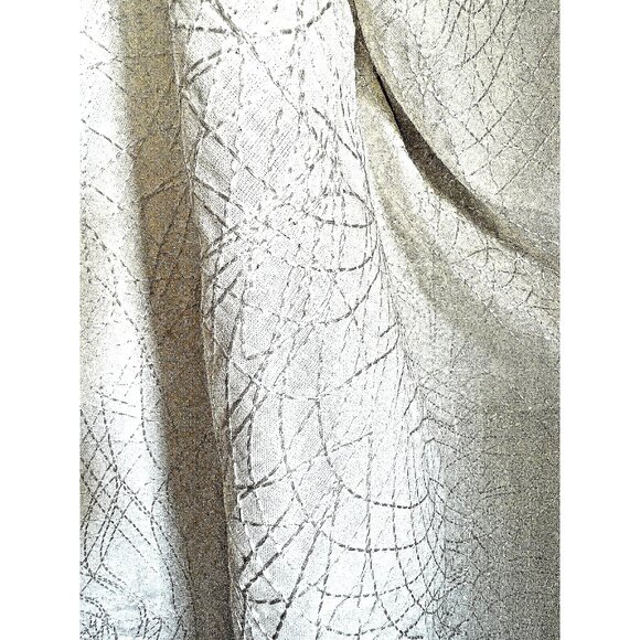 Designer White Fabric Drape Curtain One Panel Stitch Lines Abstract Pattern New - Picture 1 of 13